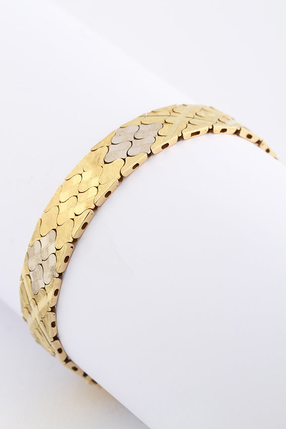 White/yellow gold link bracelet