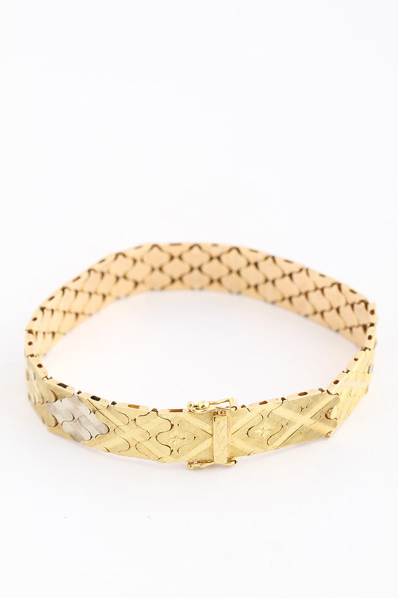 White/yellow gold link bracelet