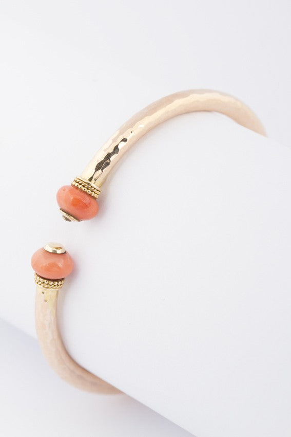 Antique clip bracelet with red coral