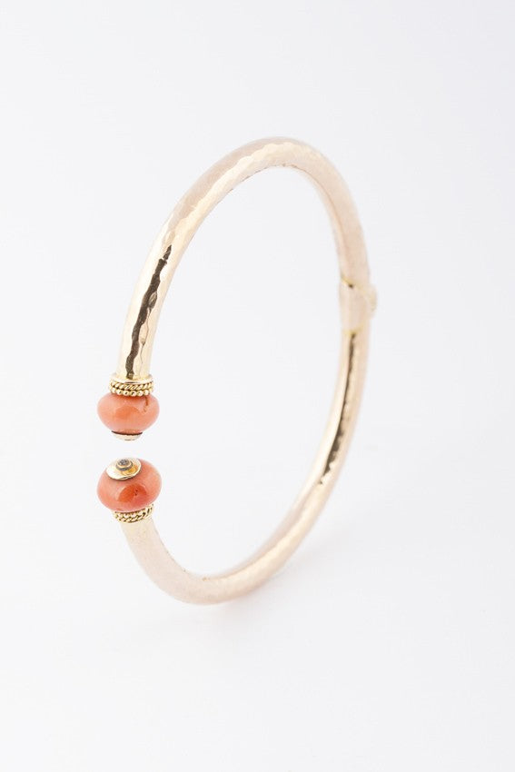 Antique clip bracelet with red coral