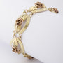 Gold bi-color rose link bracelet