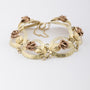 Gold bi-color rose link bracelet
