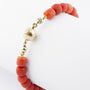 Red coral bracelet with gold clasp