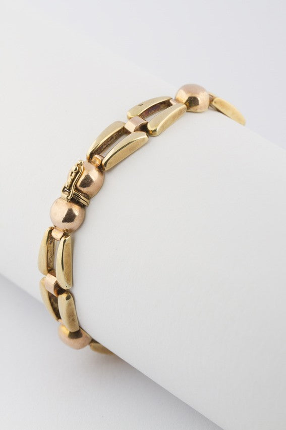 Gold bi-color link bracelet