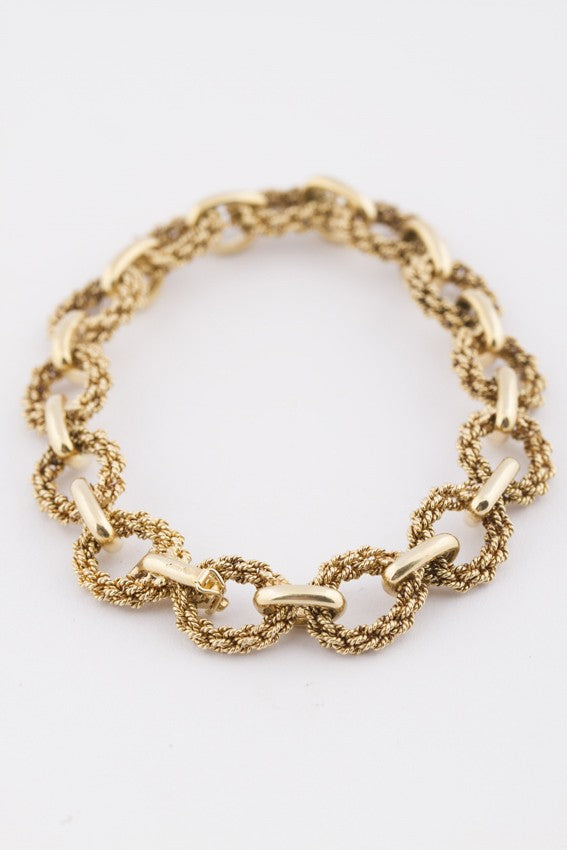 Gouden fantasie schakel armband