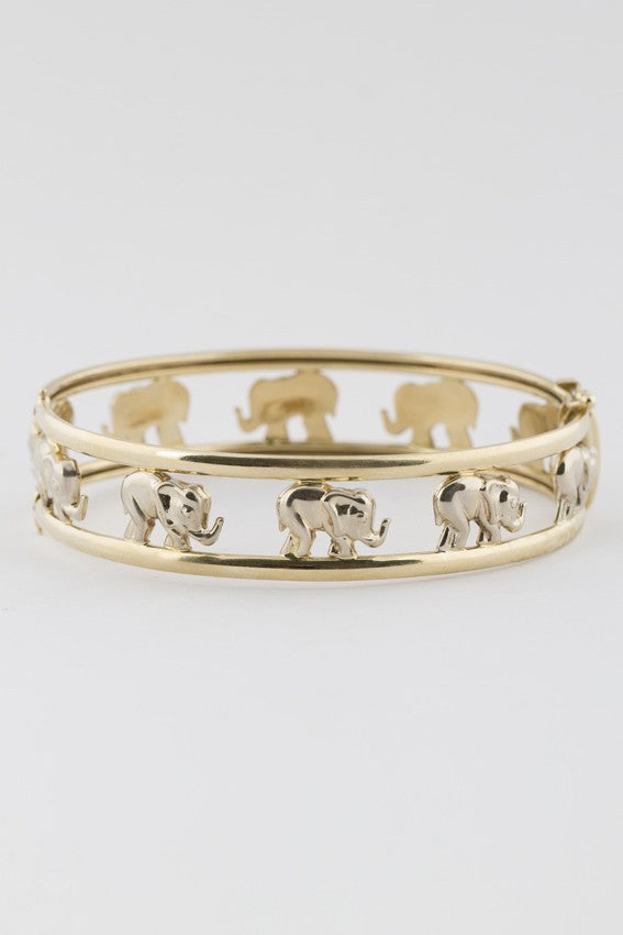 Gold elephant bracelet