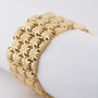 Wide gold link bracelet