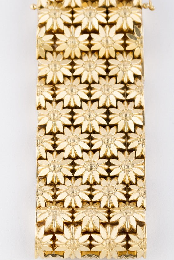 Wide gold link bracelet