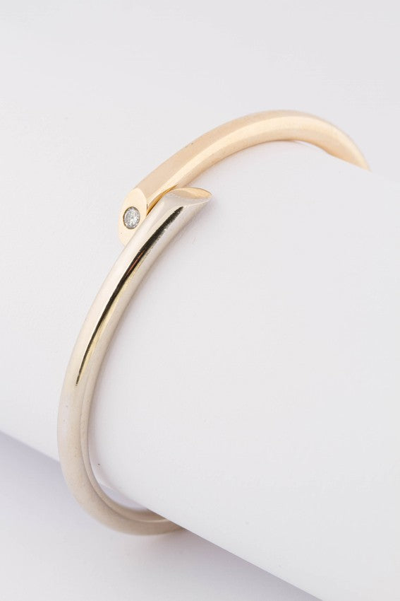 Wit/geel gouden massieve klem/veer Le Chic slavenband