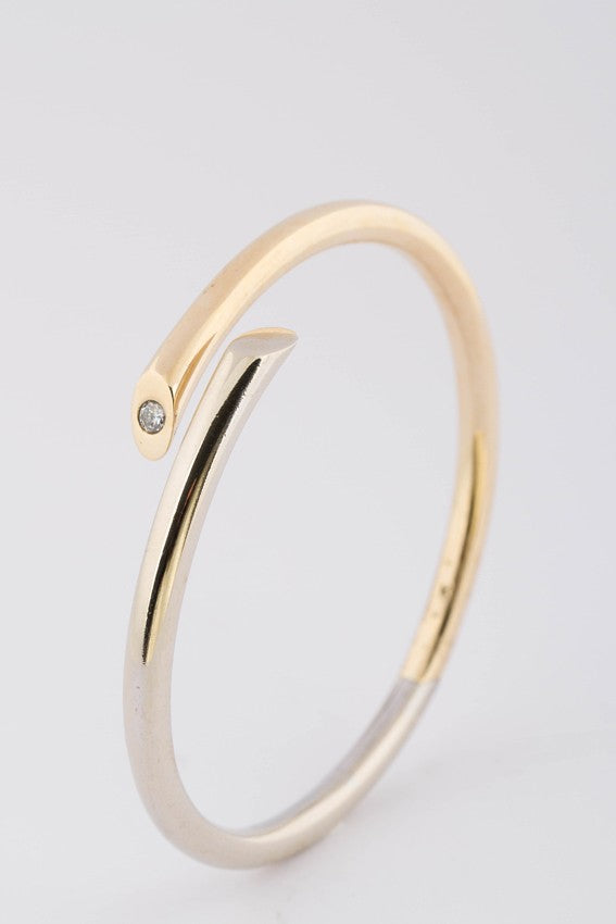 Wit/geel gouden massieve klem/veer Le Chic slavenband