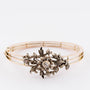 Antique gold clasp bracelet and silver applique with diamonds