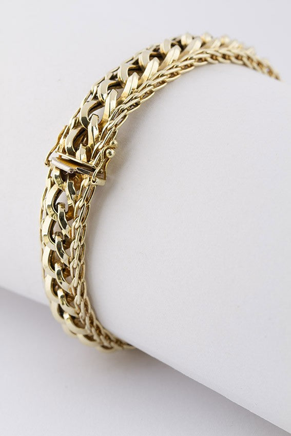 Gold link bracelet.