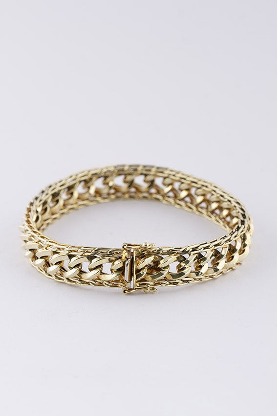 Gold link bracelet.