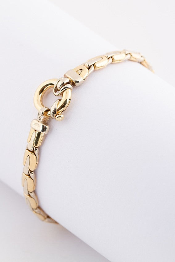 White/yellow gold link bracelet