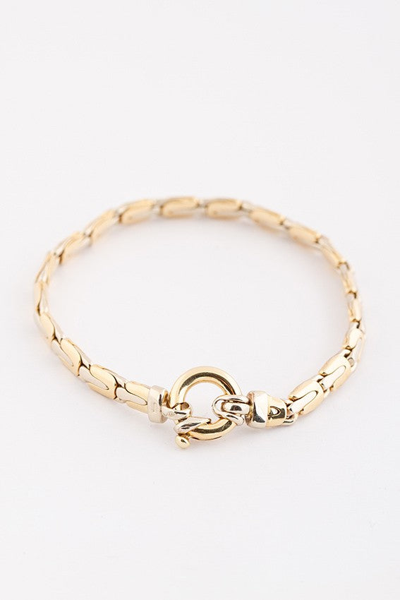 White/yellow gold link bracelet