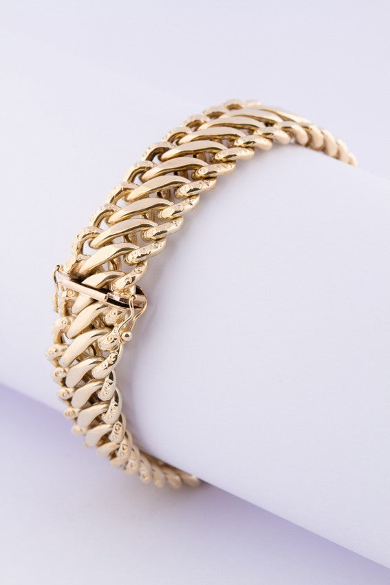 Gold double gourmet bracelet