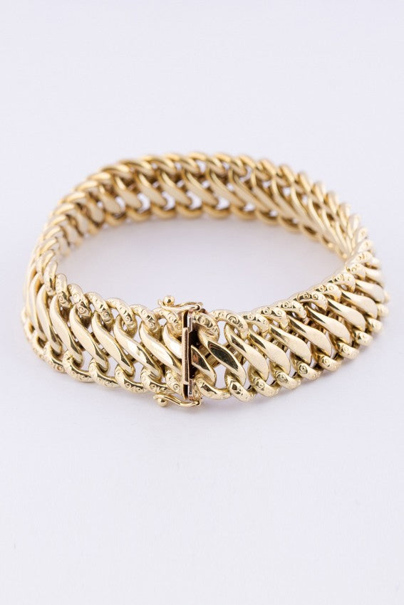 Gold double gourmet bracelet