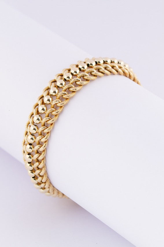 Gold double gourmet bracelet