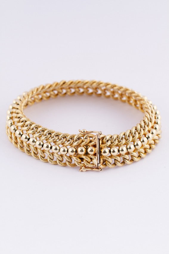 Gold double gourmet bracelet