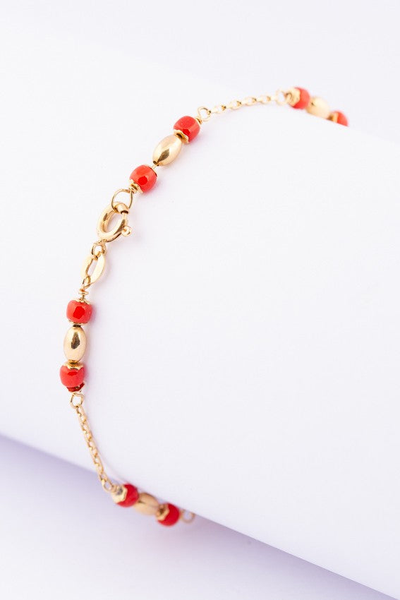 Gouden armband met bloedkoralen