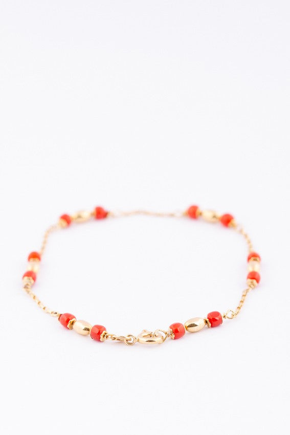 Gouden armband met bloedkoralen
