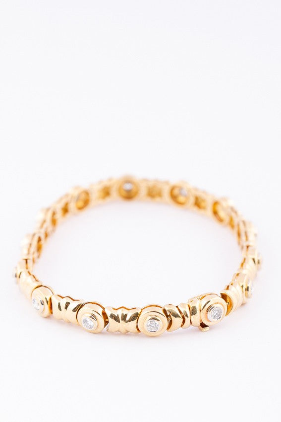Gouden armband met 14 briljanten
