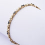 Gold link bracelet with sapphire and diamond