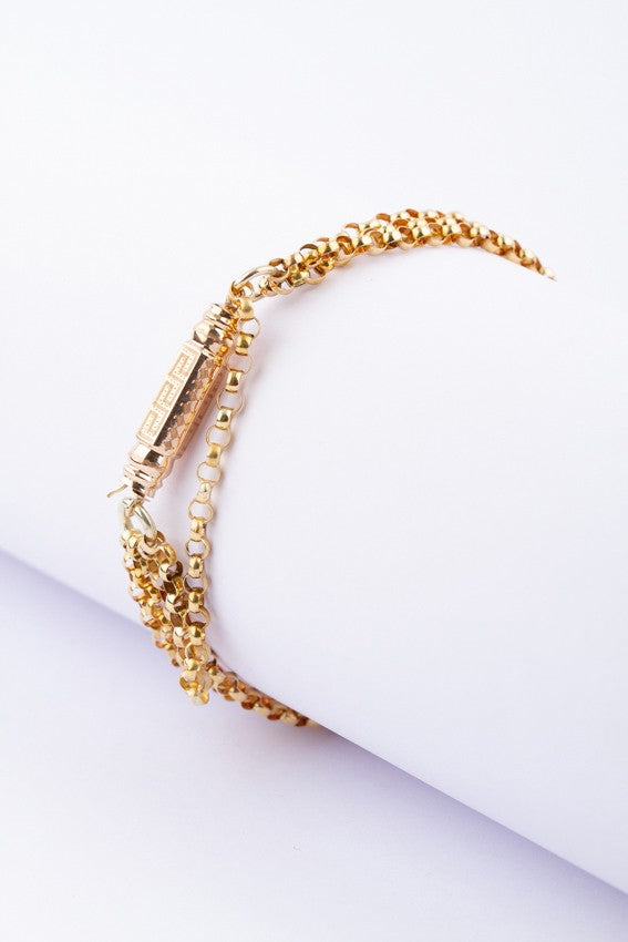 Antique gold 2-strand jasseron bracelet