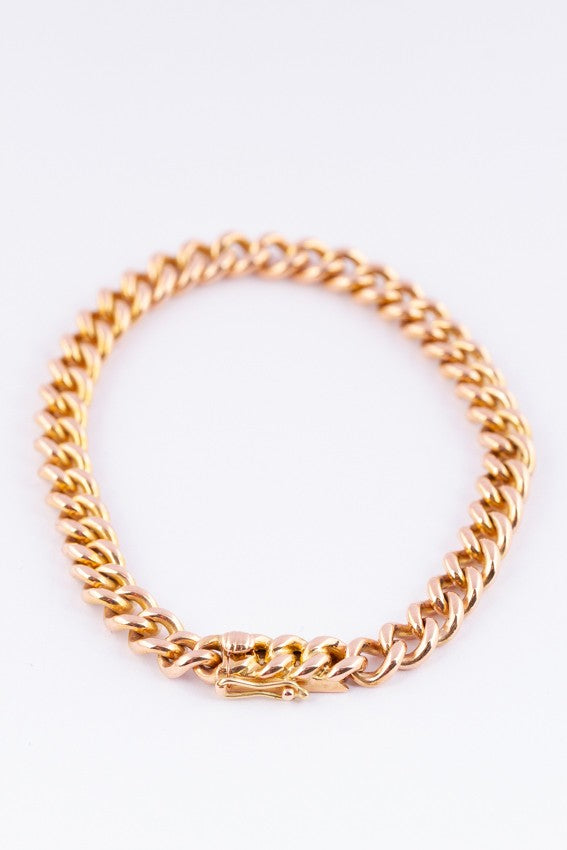 Antique gold solid gourmet bracelet
