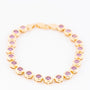 Gouden schakel armband met amethisten