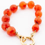 Carnelian bracelet strung on gold with gold clasp