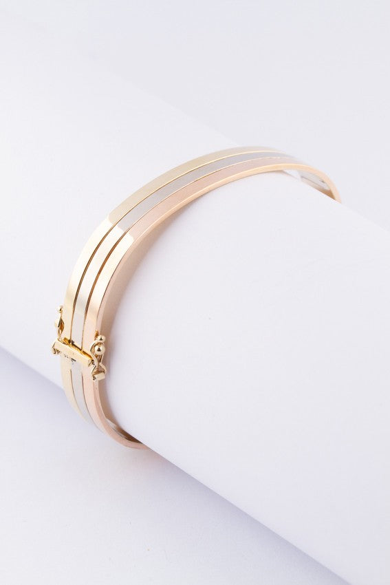Gouden tri-color slaven armband