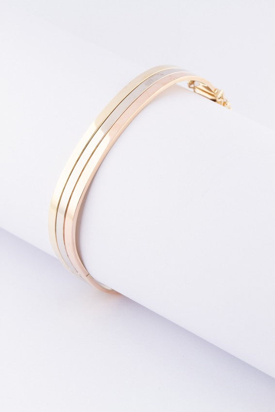 Gouden tri-color slaven armband