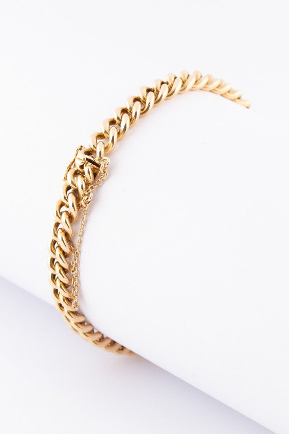 Antieke gouden massieve gourmet armband