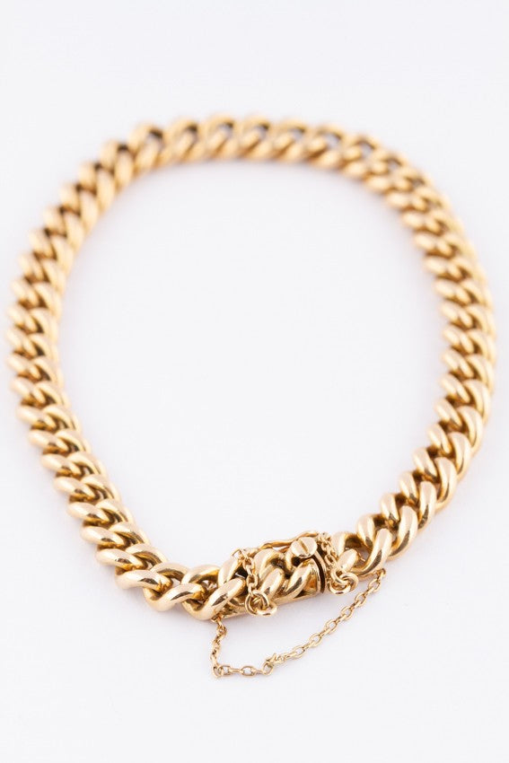 Antieke gouden massieve gourmet armband