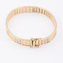 Gouden tri-color slaven armband met scharniersluiting