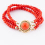 3-strengs bloedkoralen armband