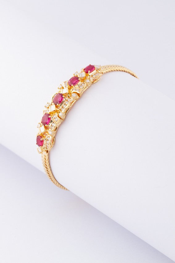 Gouden armband met robijnen, briljanten en diamanten