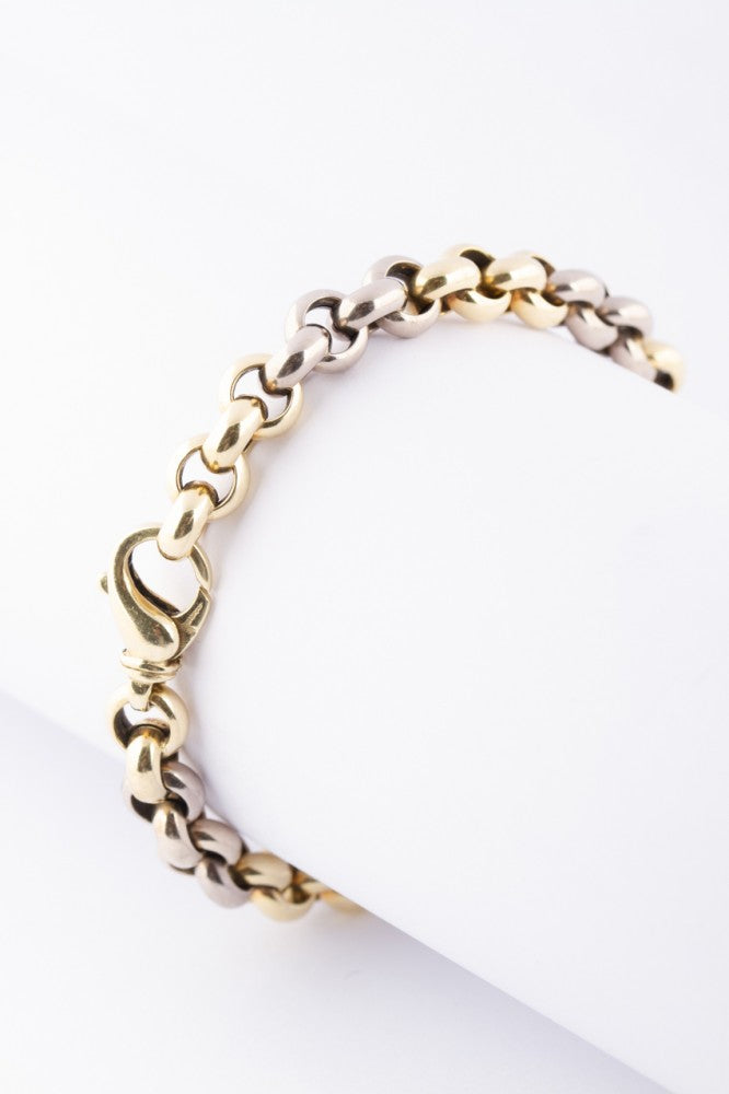 White/yellow gold jasseron bracelet