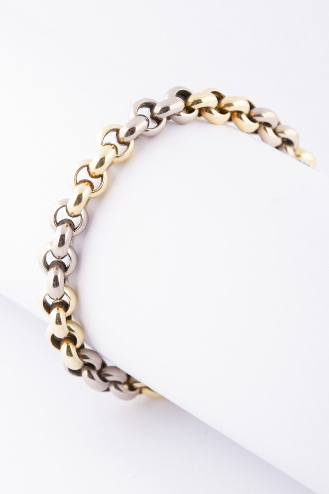 White/yellow gold jasseron bracelet