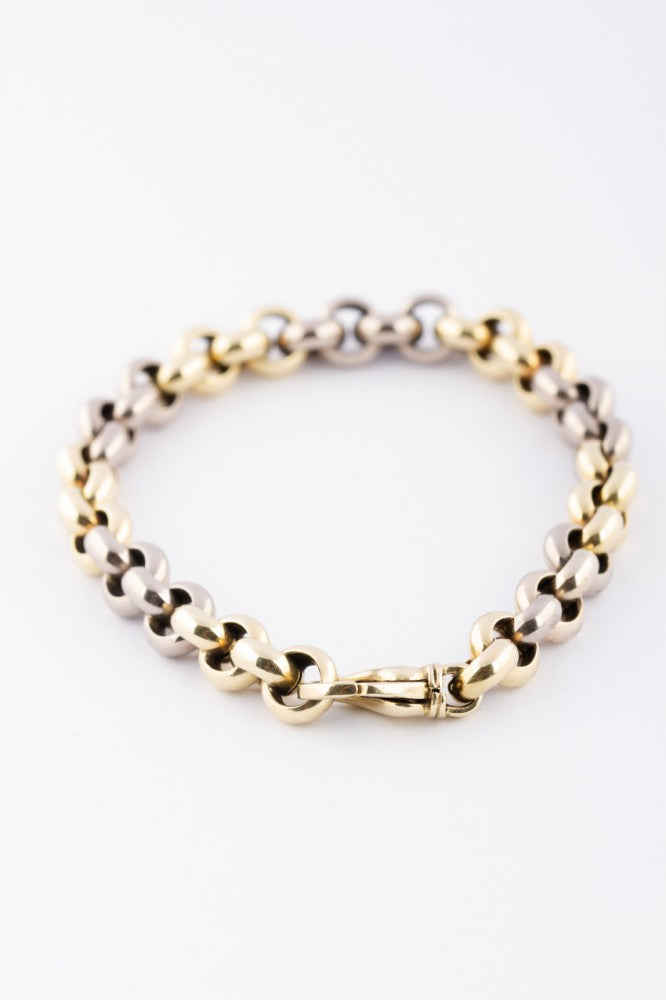 White/yellow gold jasseron bracelet