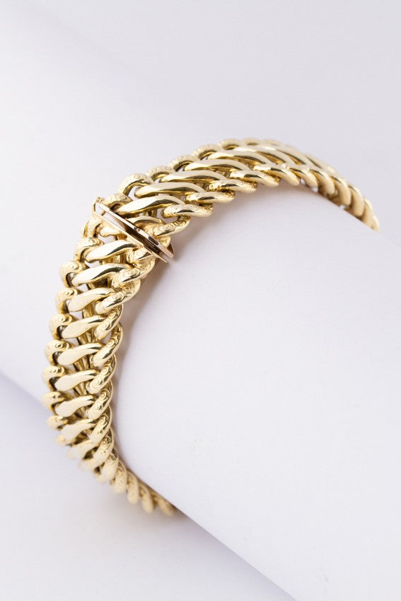 Gold double gourmet bracelet