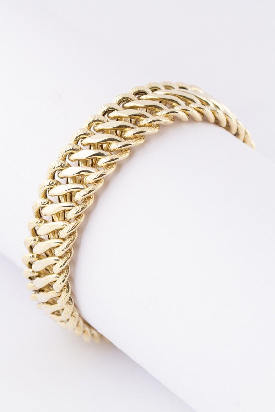 Gold double gourmet bracelet