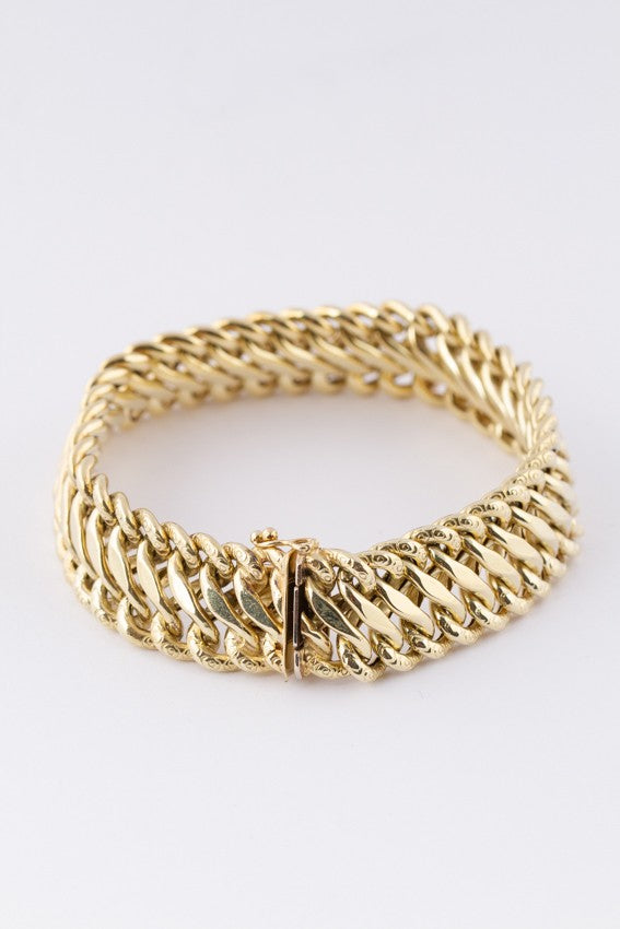 Gold double gourmet bracelet