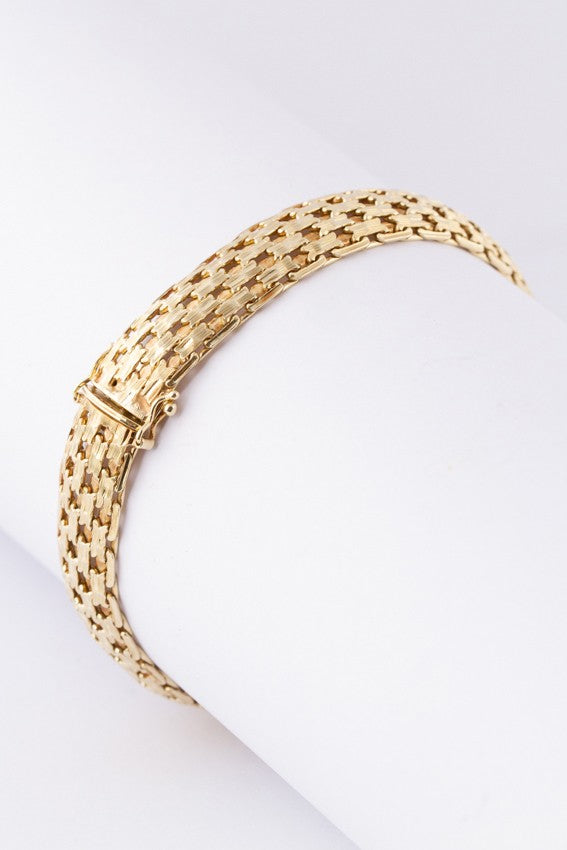 Gold braided link bracelet