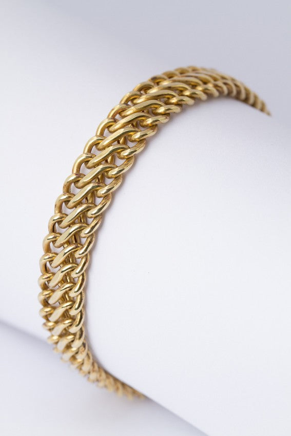 Gold double gourmet bracelet