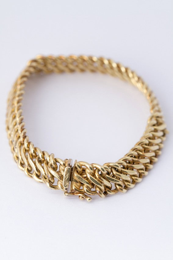 Gold double gourmet bracelet