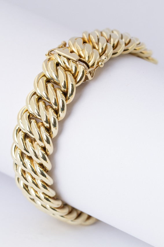 Gold double gourmet bracelet