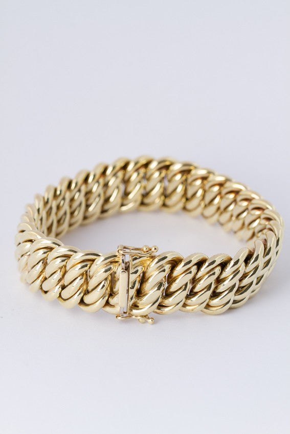 Gold double gourmet bracelet
