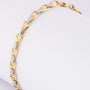 18 carat white/yellow gold solid link bracelet